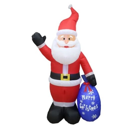 Impact Canopy Christmas Inflatable 7ft Santa with Purple Gift Bag 513001007